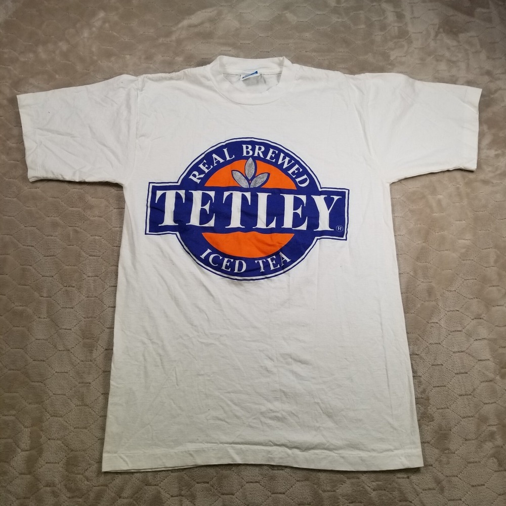 VTG 90s Tetley Iced Tea‎ Shirt Sz Lg Single Stitch See Pics RARE